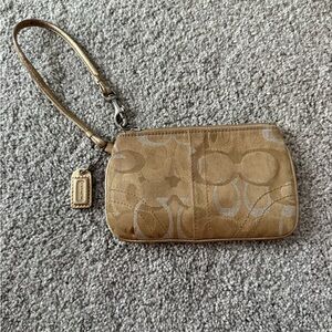 Coach Metallic Gold Wristlet Clutch